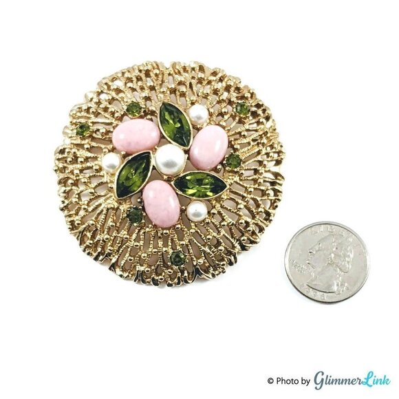 VTG 60s Sarah Coventry Fashion Splendor Massive Filigree Floral Brooch - Picture 3 of 5